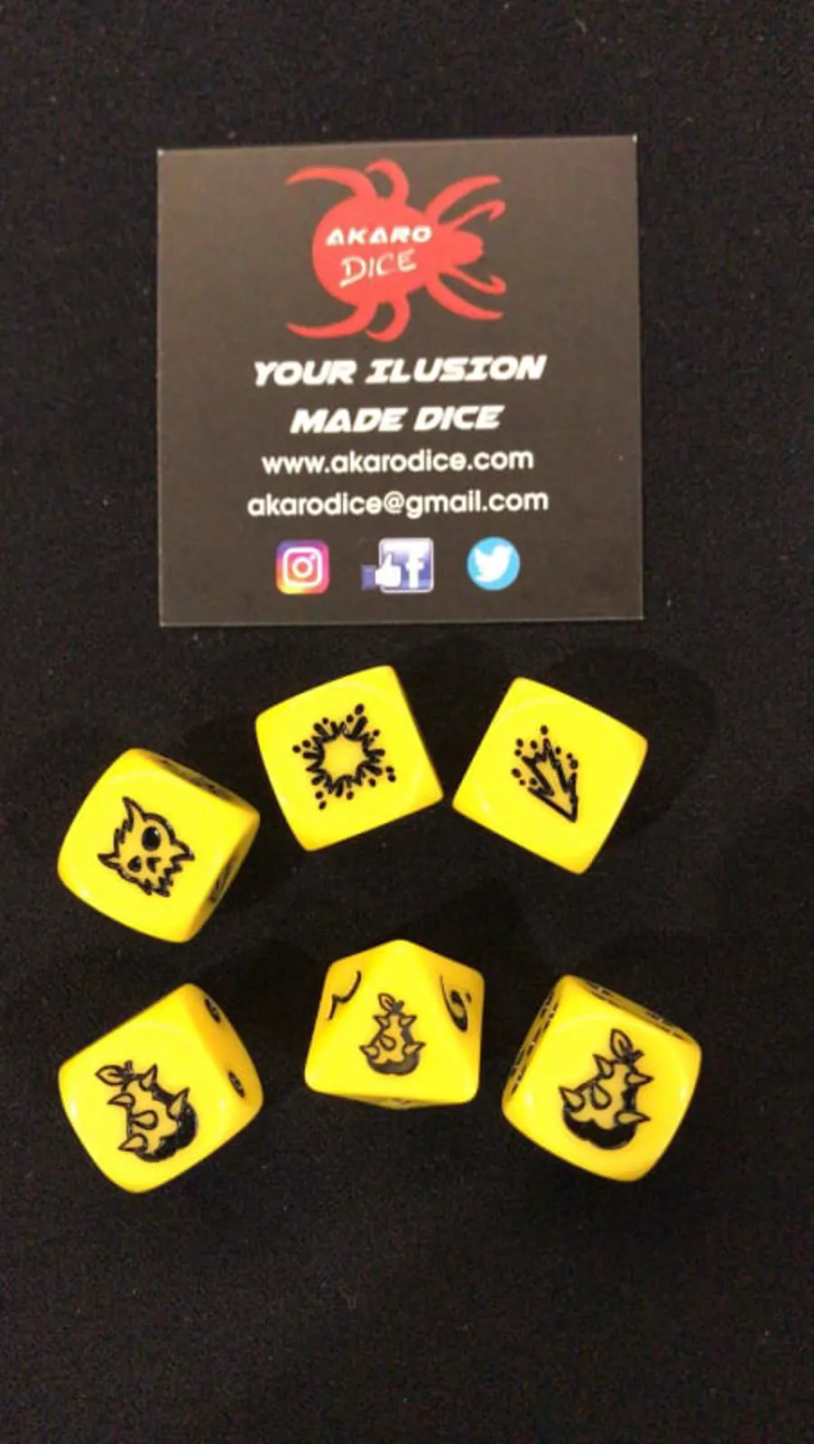 Set de dados oficiales de la NAF World Cup 2019 Amarillo + Negro